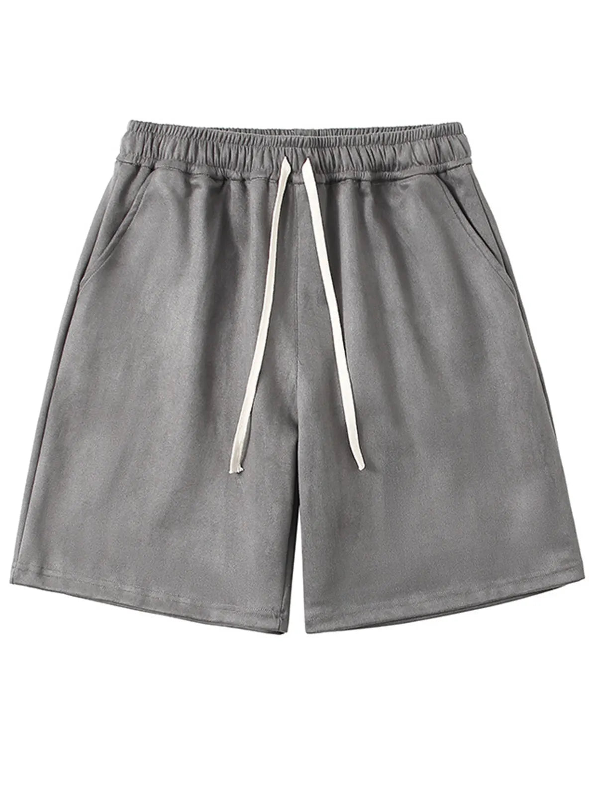 Men's simple and comfortable solid color suede shorts