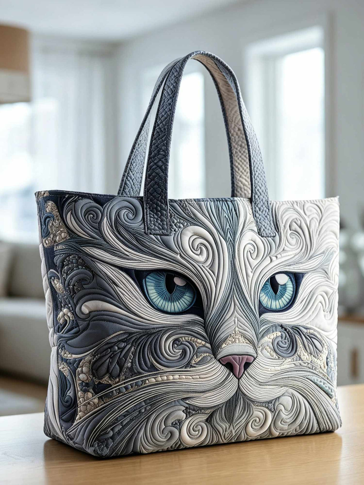 Catitude Quilted Tote Bag