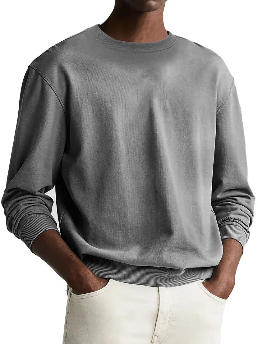 Men's Fashion Retro Round Neck Long Sleeve Sweatshirt