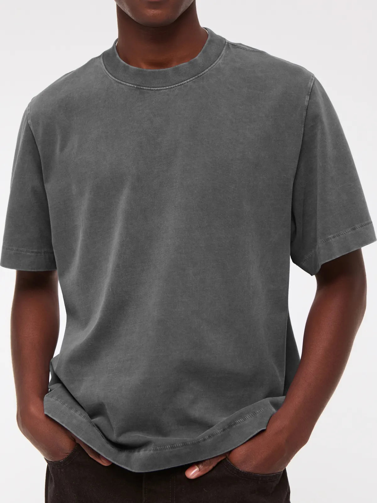 Men's 260g Pure Cotton Vintage Distressed Short-sleeved T-shirt