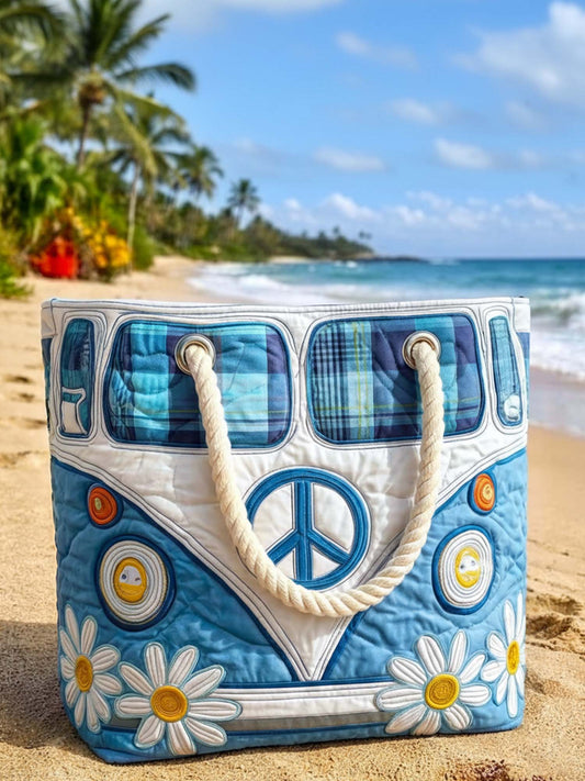 Hippie Van Quilted Beach Bag