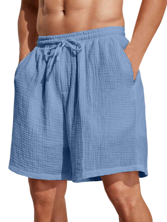 Men's Casual Solid Color Shoreline Beach Shorts