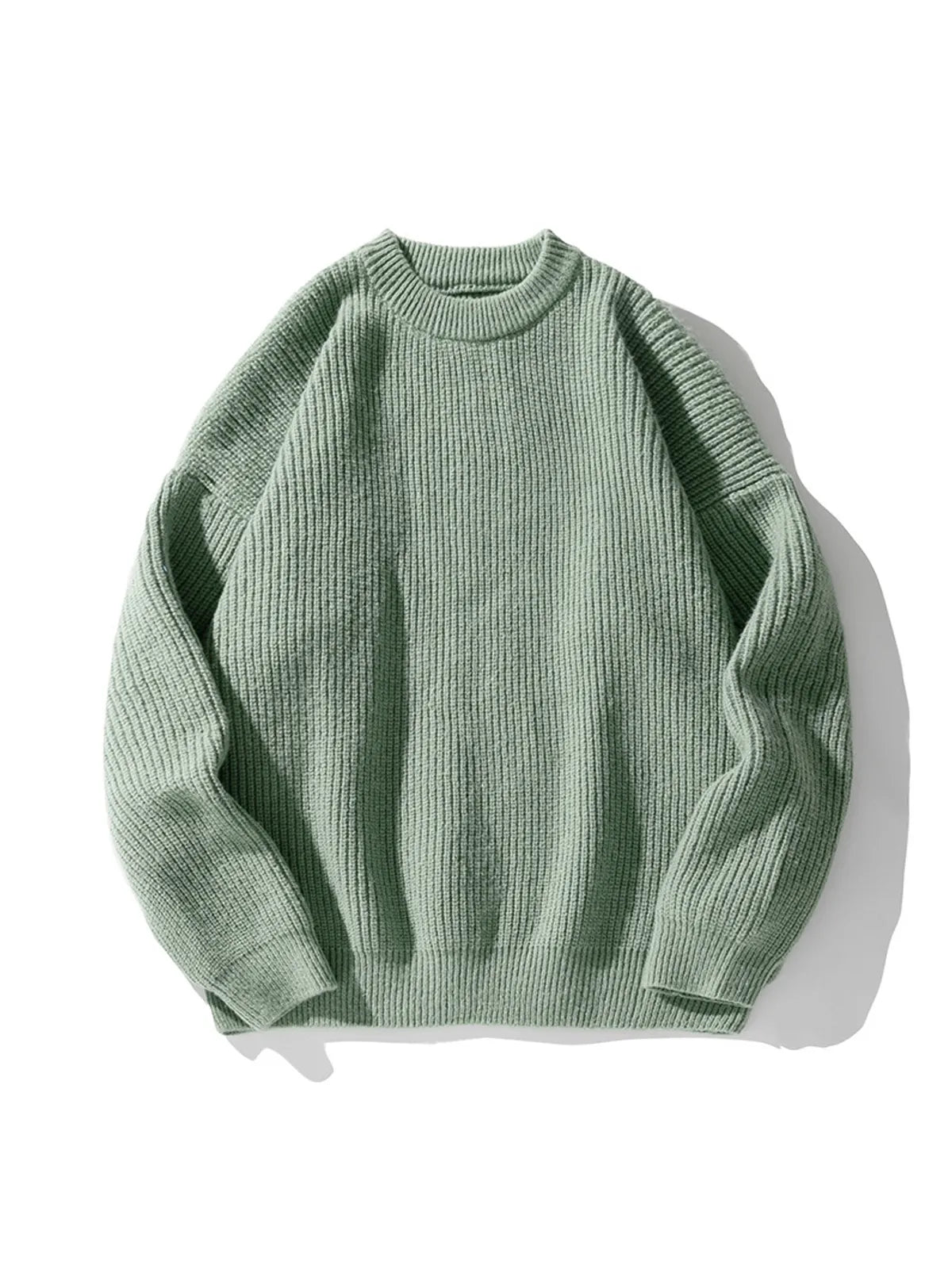Men's Casual Round Neck Solid Color Knitted Sweater