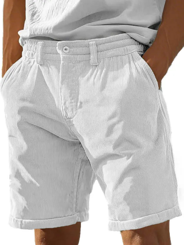 Men's Fashion Casual Corduroy Pocket Lace-up Shorts