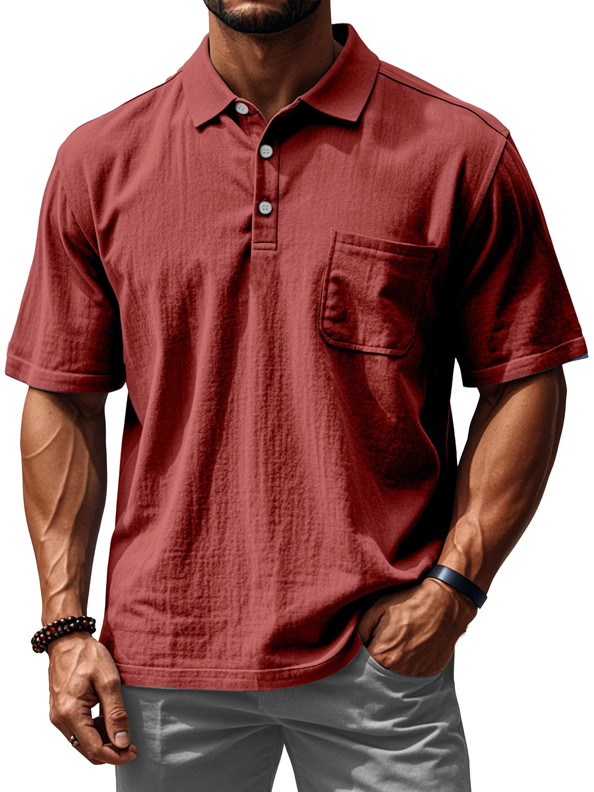 Men's Everyday Comfortable Loose Short Sleeve Polo Shirt