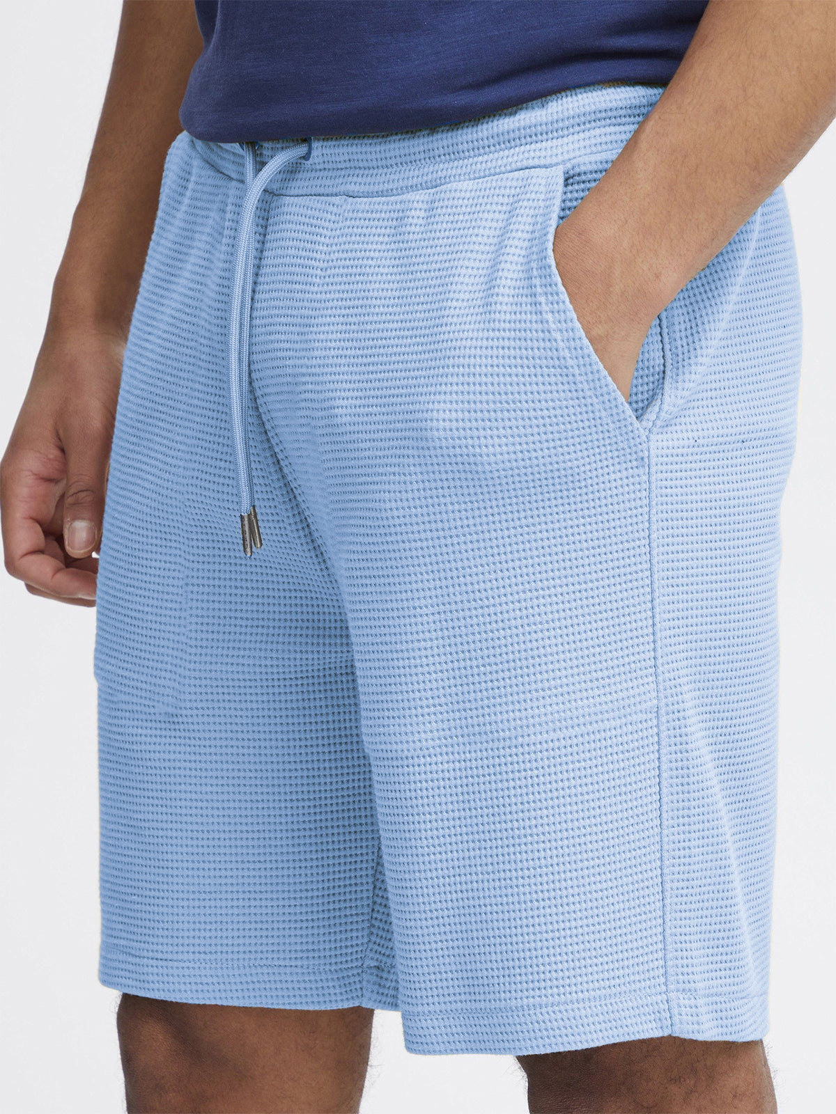 Men's Comfortable Waffle Texture Lace-Up Casual Bermuda Shorts