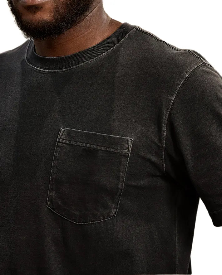 Men's Retro Distressed Washed Pocket Short-sleeved T-shirt
