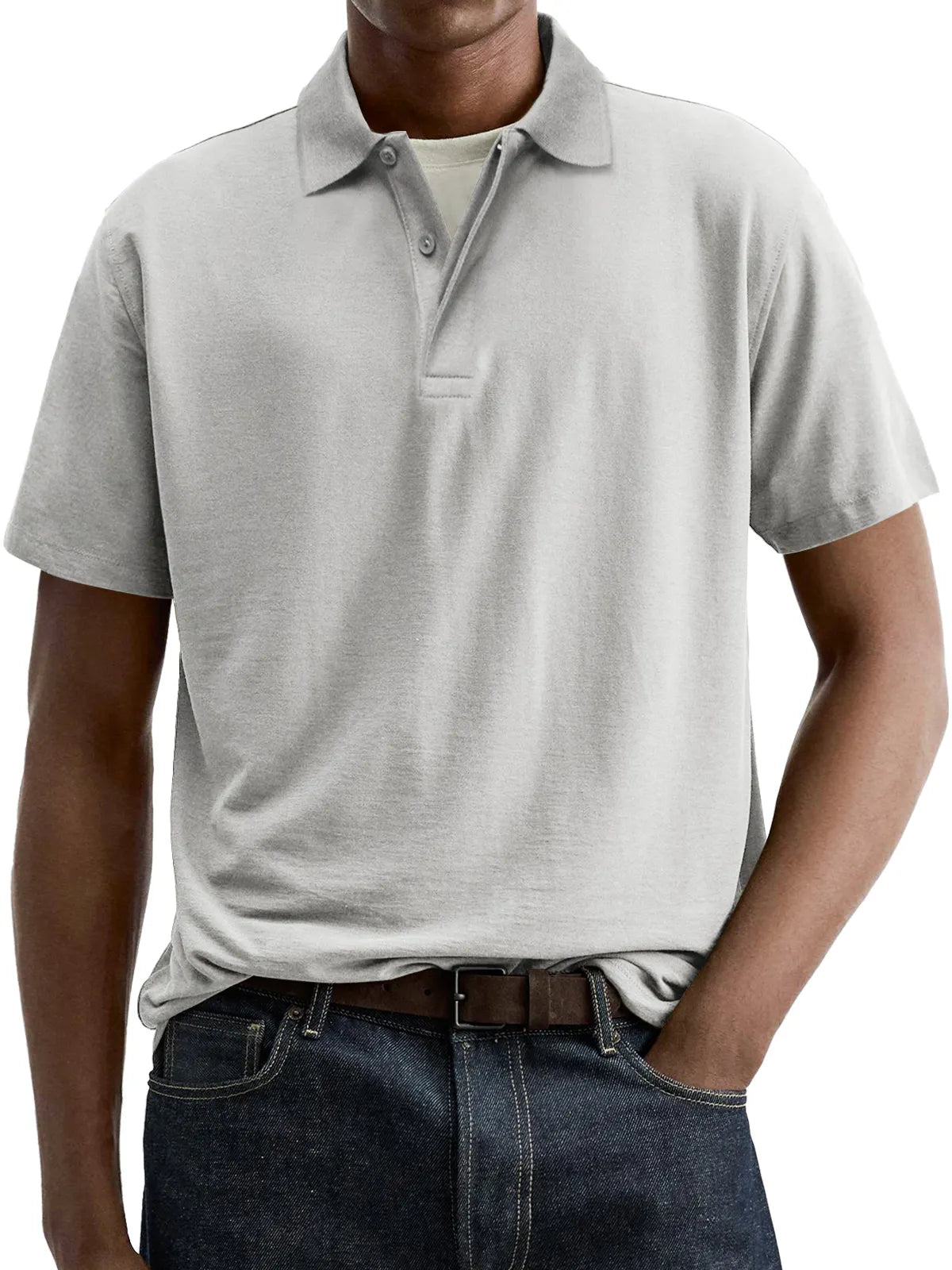 Men's Everyday Comfort Lapel Button-Down Short Sleeve POLO Shirt
