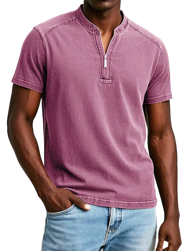 Men's Fashion Vintage Distressed Short Sleeve Henley Shirt