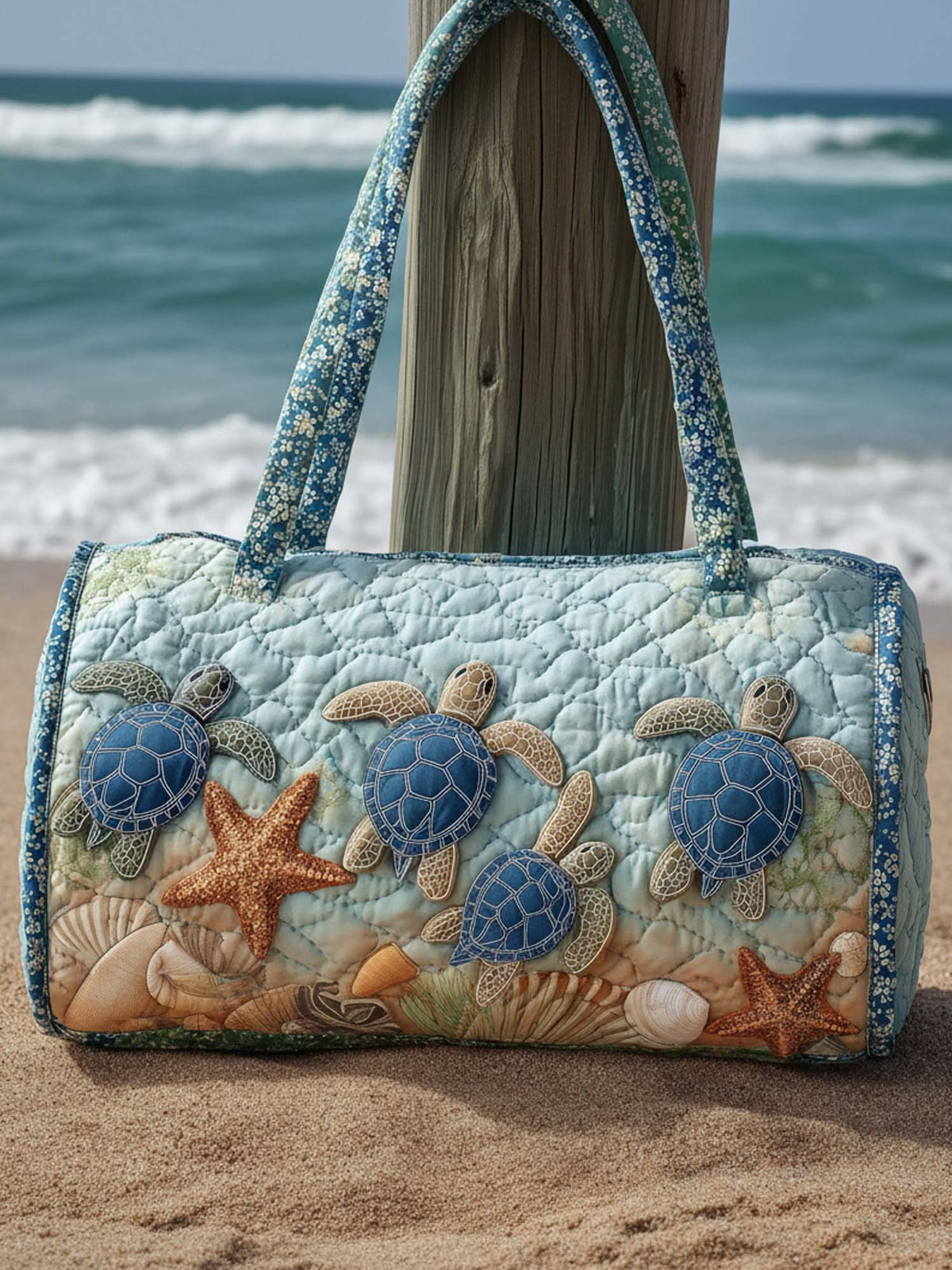 Sea Turtle Quilted Duffle Bag