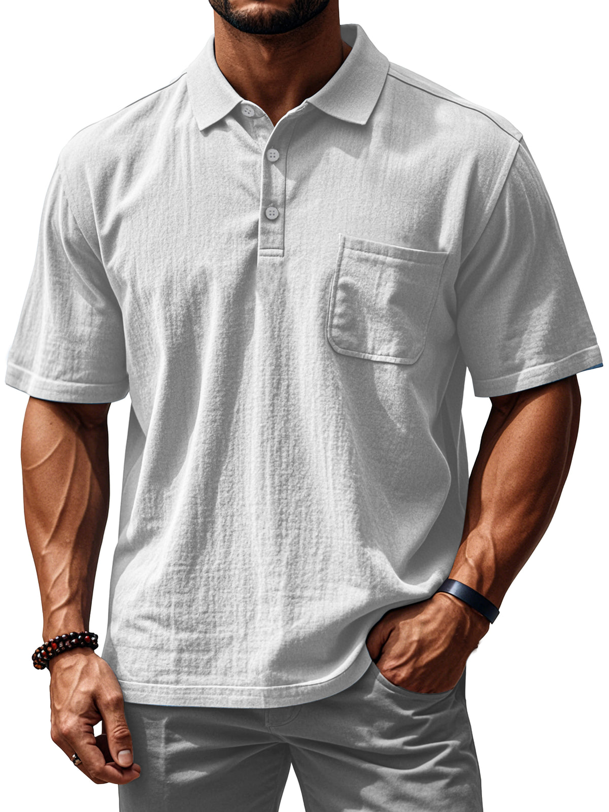 Men's Everyday Comfortable Loose Short Sleeve Polo Shirt