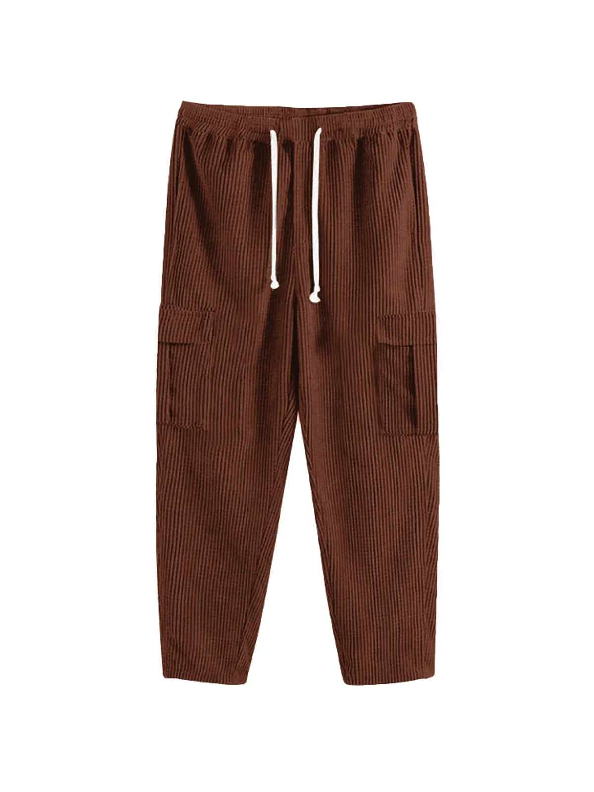 Men's Casual Corduroy Elastic Band Solid Color Trousers