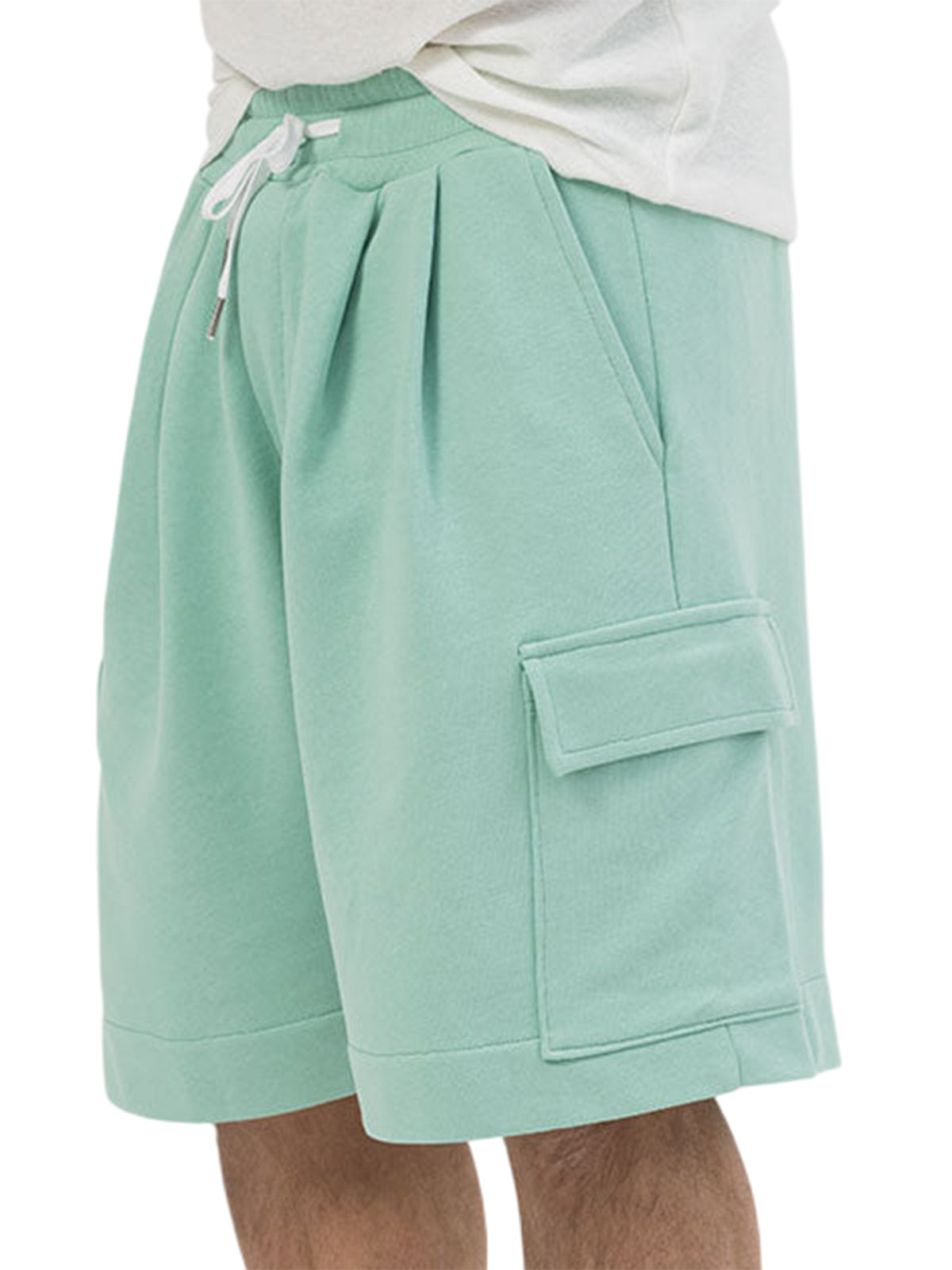 Men's Utility Multi-Pocket Bermuda Everyday Sports Lace-Up Shorts
