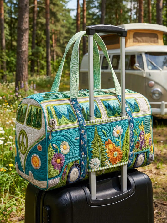 Hippie Van Quilted Weekender Bag With Trolley Sleeve