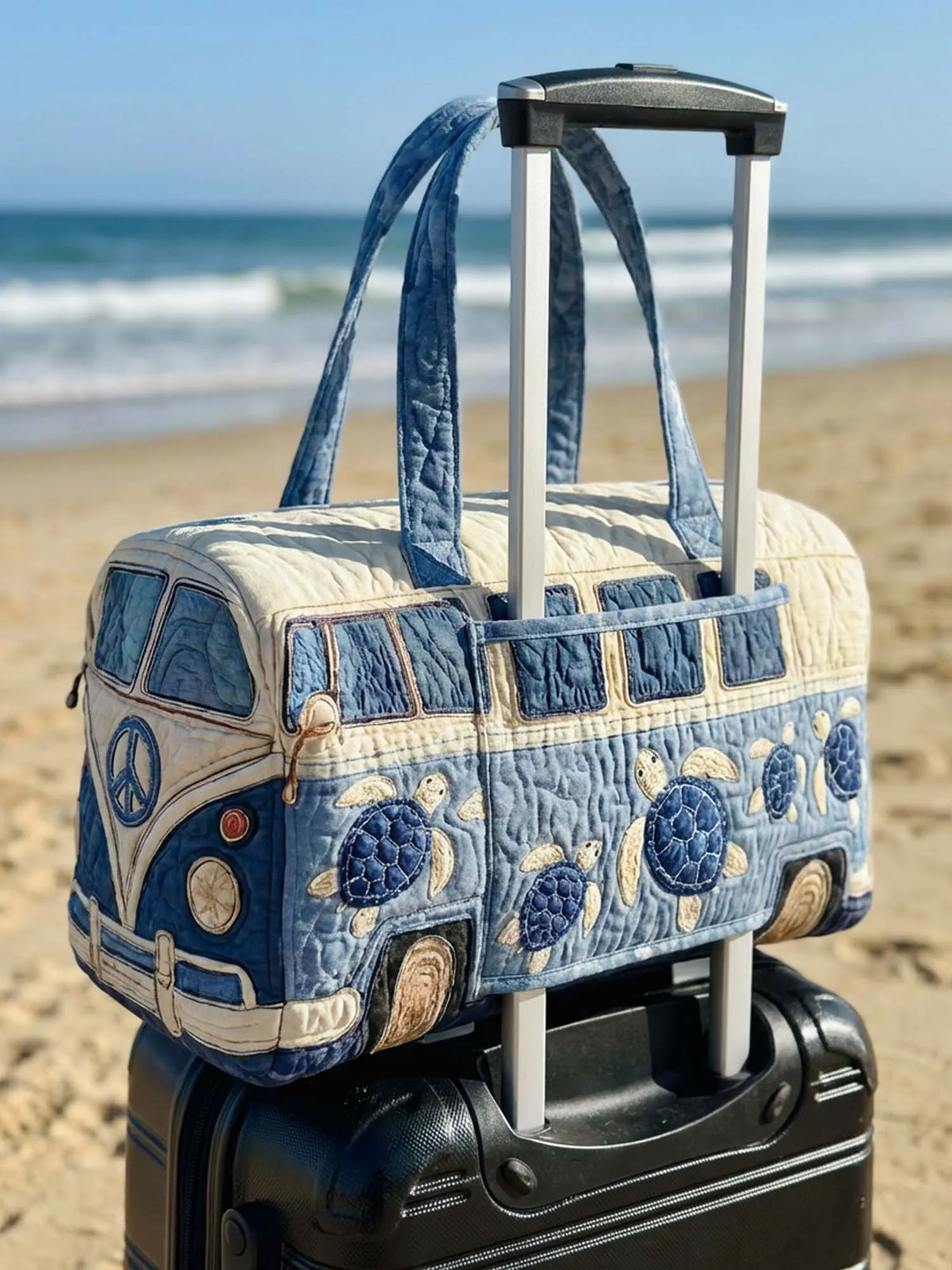 Hippie Van Turtle Quilted Weekender Bag With Trolley Sleeve