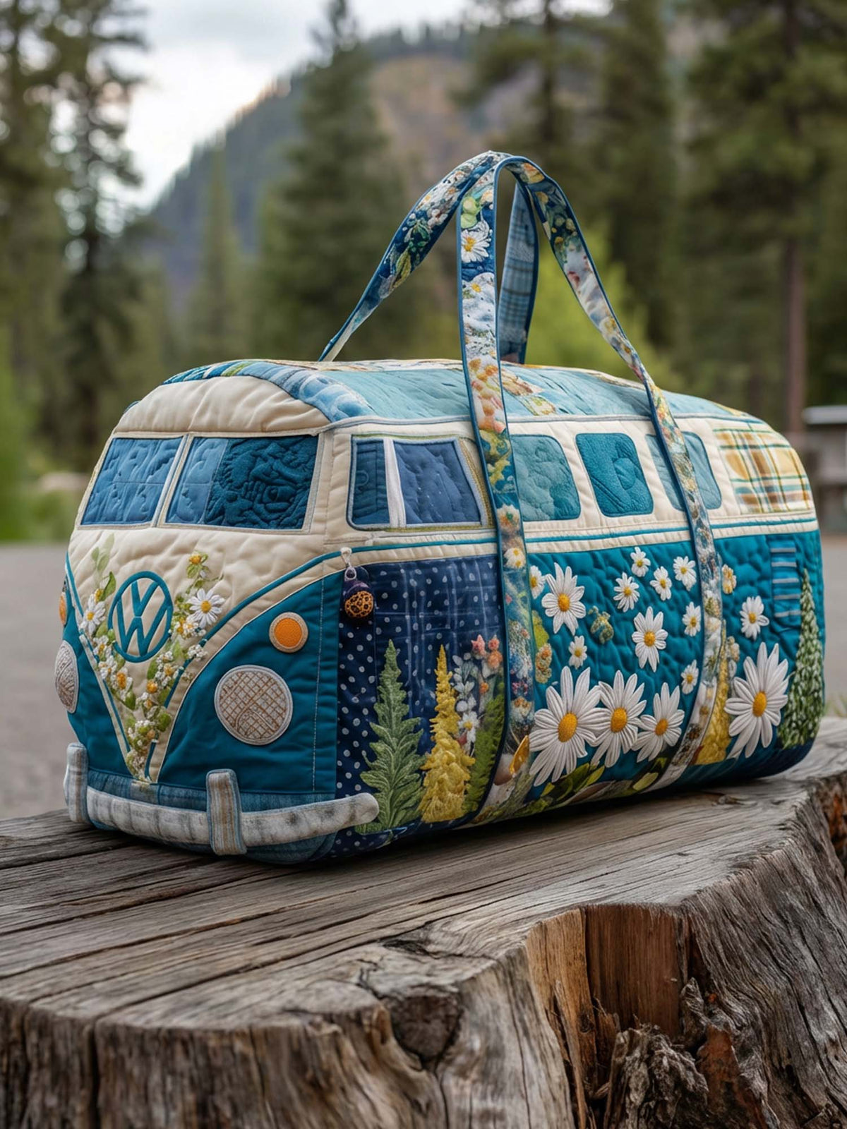 Hippie Van Quilted Duffle Bag