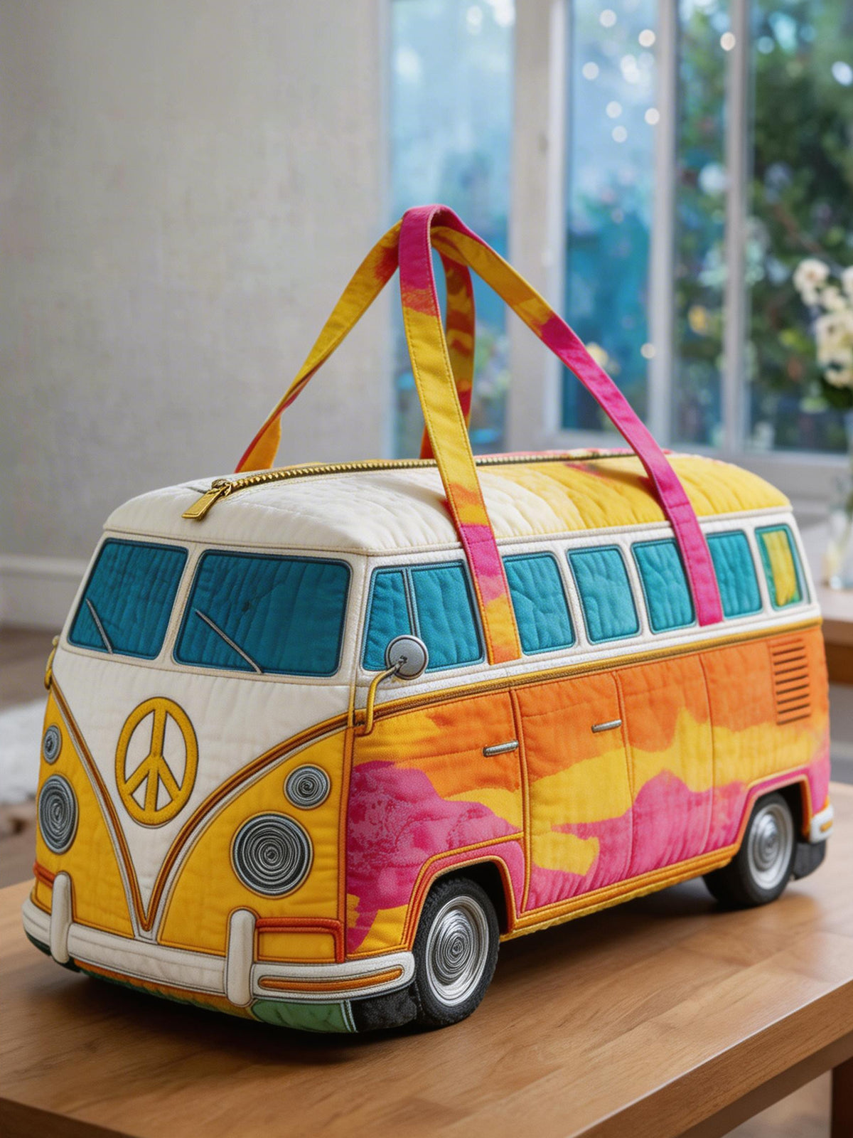 Hippie-Style Colorful Gradient Quilted Travel Bag