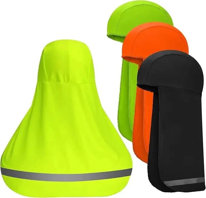 4 Pieces Hard Hat Sun Shade with Neck Flap – Cooling Skull Cap for Outdoor Work, Fishing & Hiking