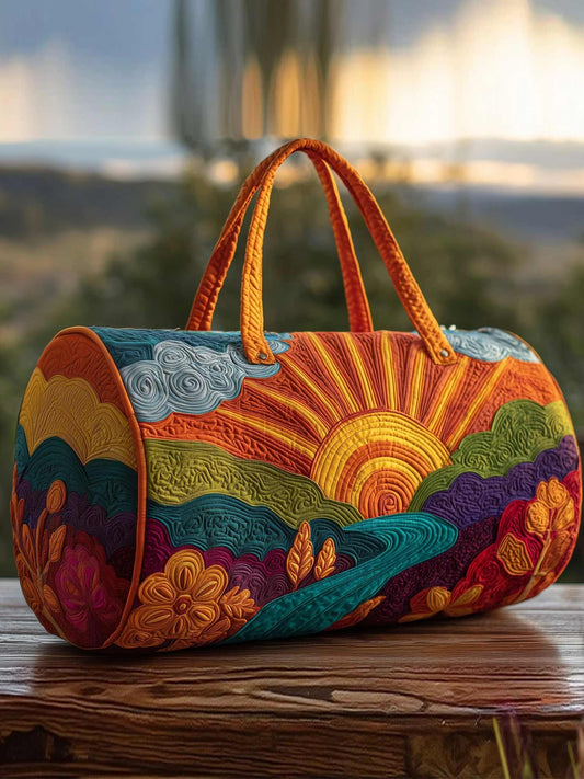 Hippie Sun  Quilted Duffle Bag
