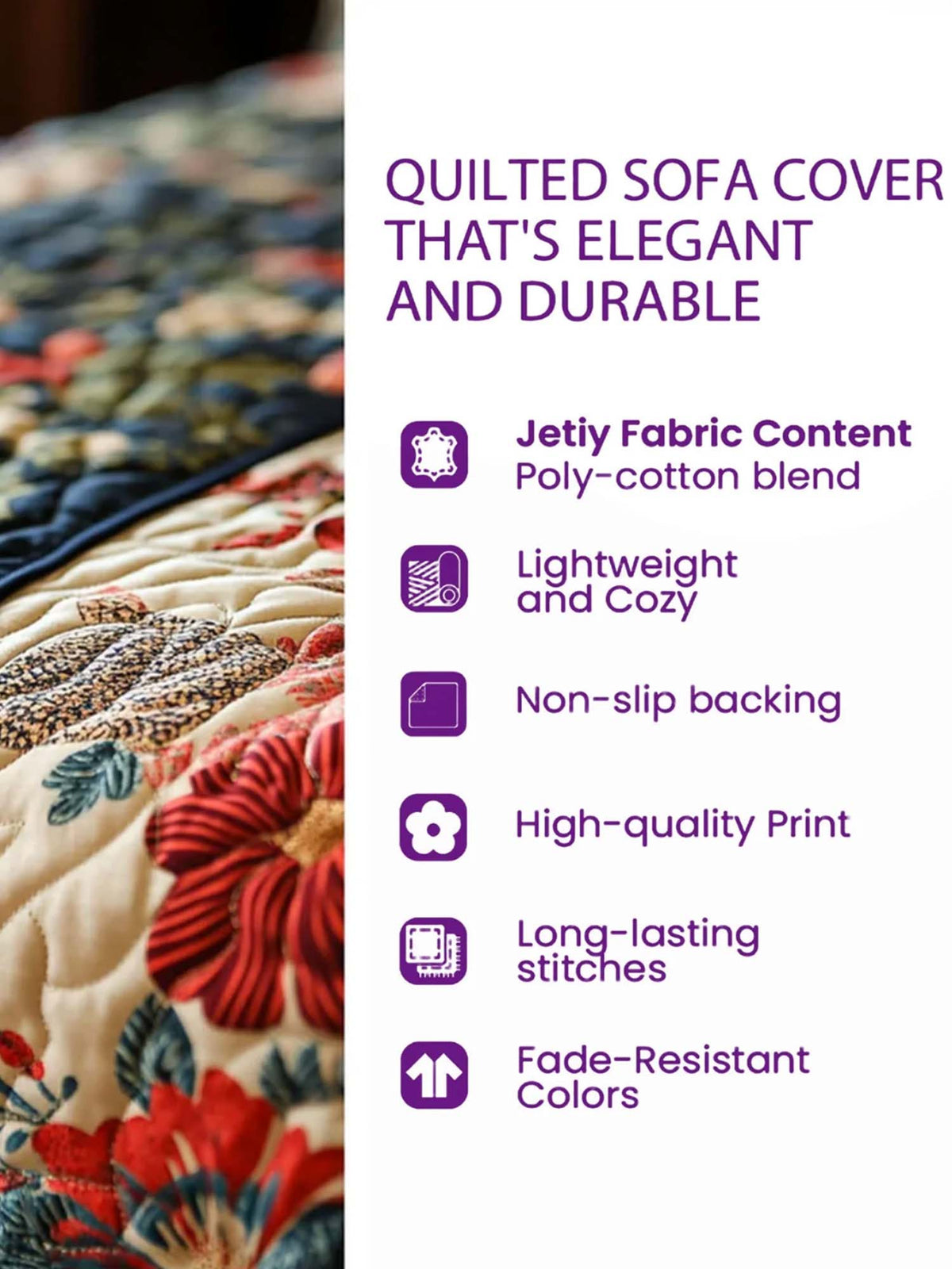 Colorful Paw Patchwork Quilted Sofa Cover