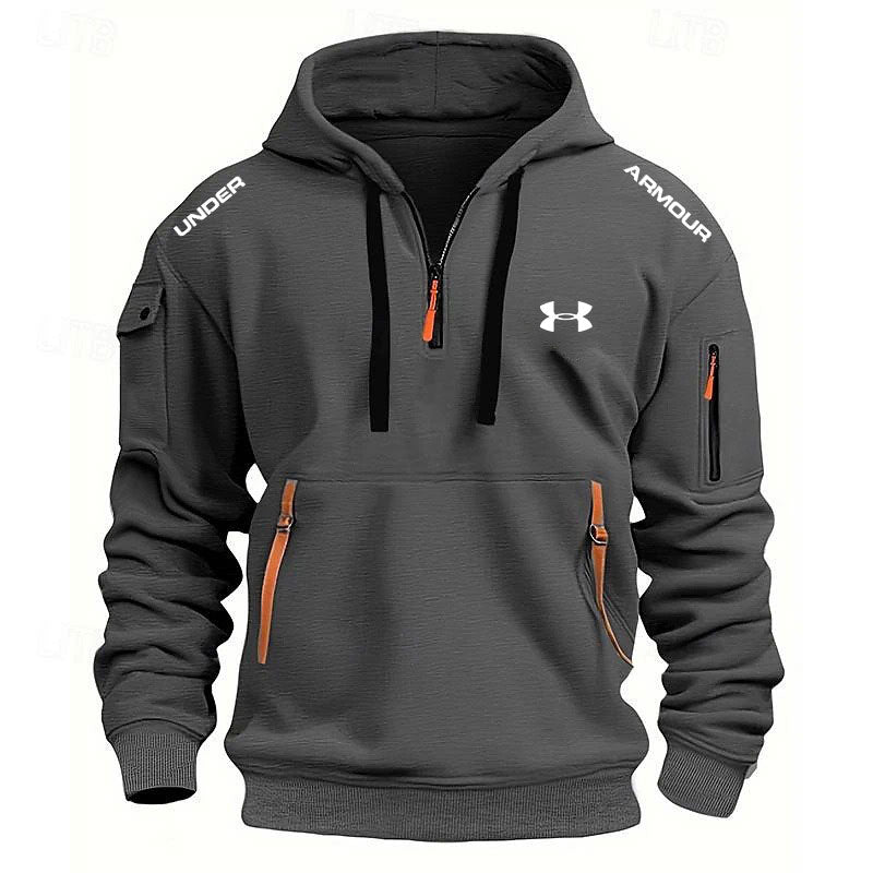Men's Zipper And Multi Pocket Sport Casual Sweatshirt