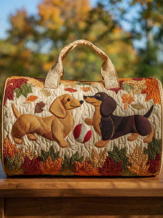 Autumn Dachshund Quilted Duffle Bag