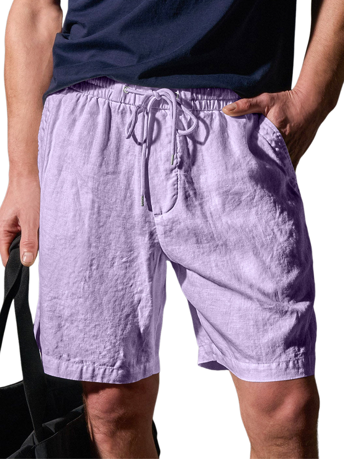 Men's Daily Comfort Elastic Waist Casual Solid Color Shorts
