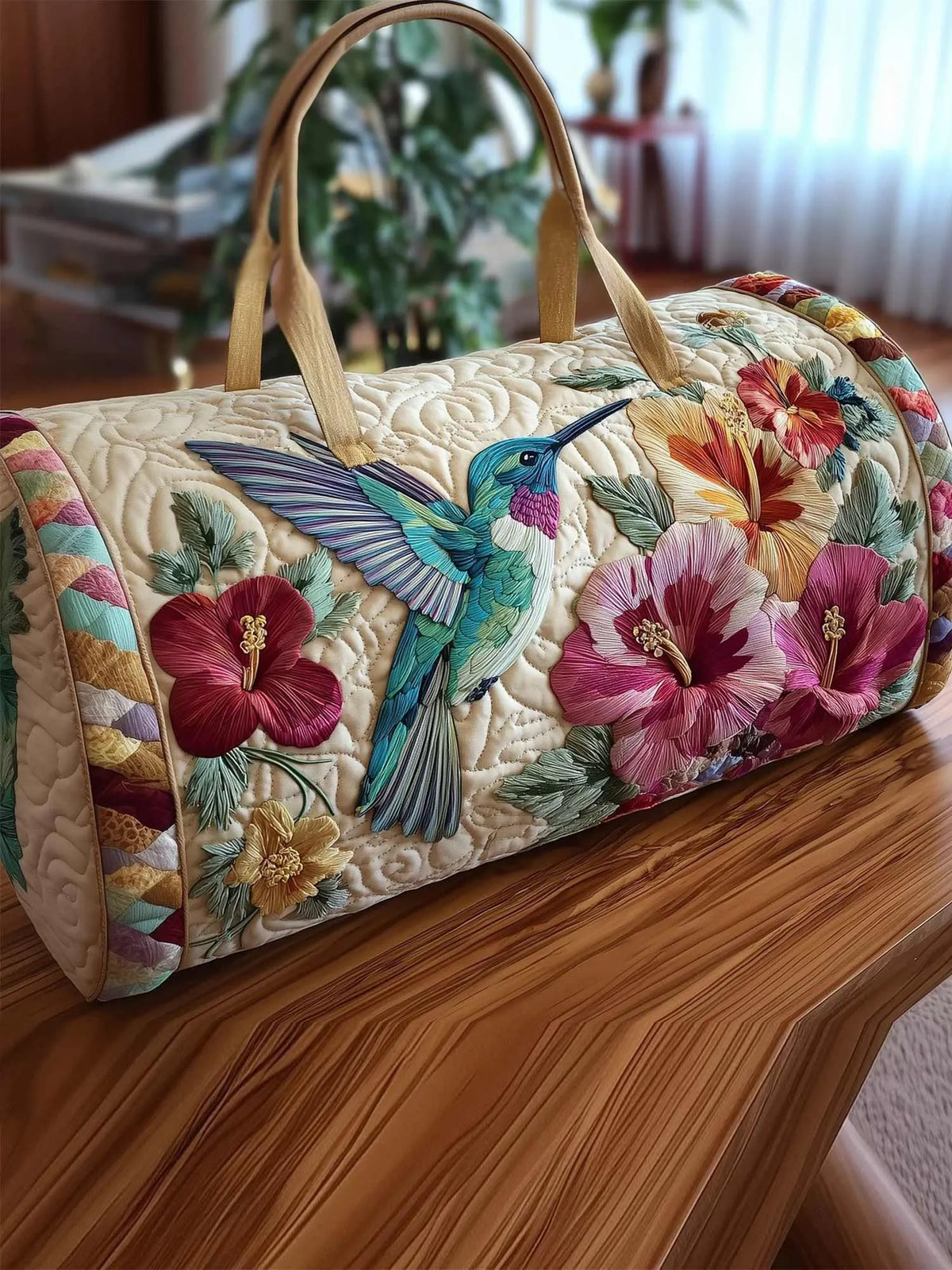 Hummingbird Quilted Duffle Bag
