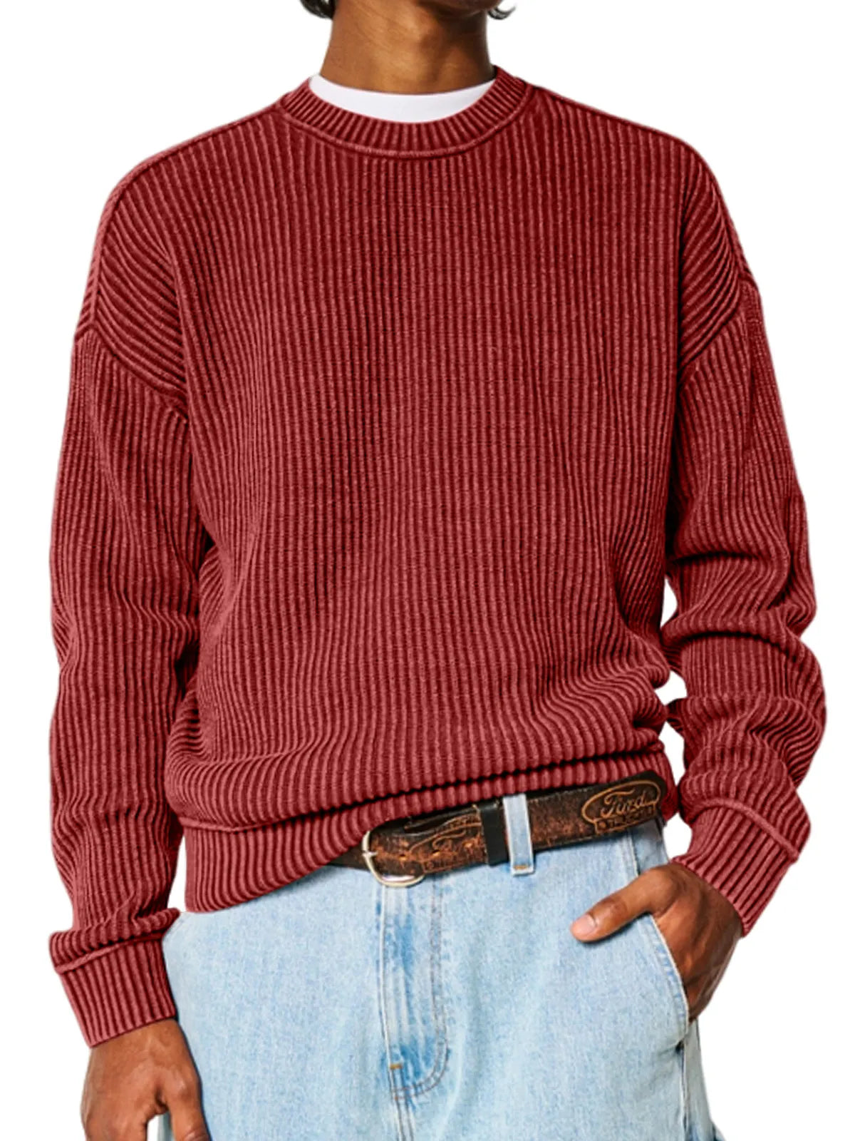 Men's Everyday Solid Color Crew Neck Sweater