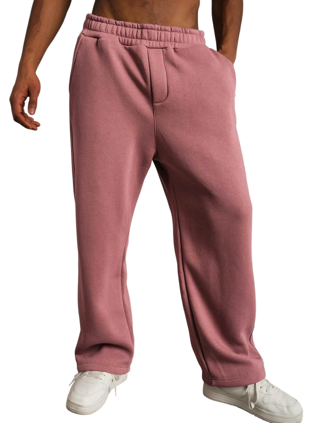 Men's Stylish Casual Solid Color Elastic Side Pocket Trousers