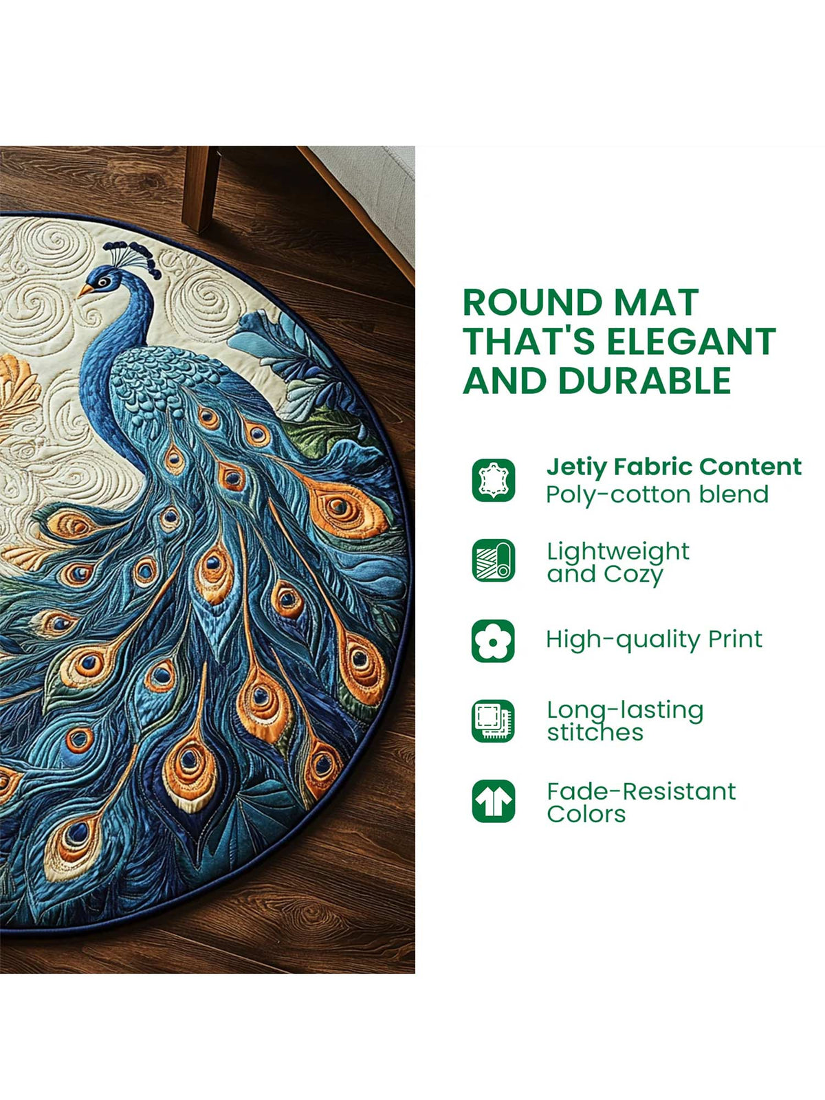 Starry Cabin Quilted Christmas Round Mat