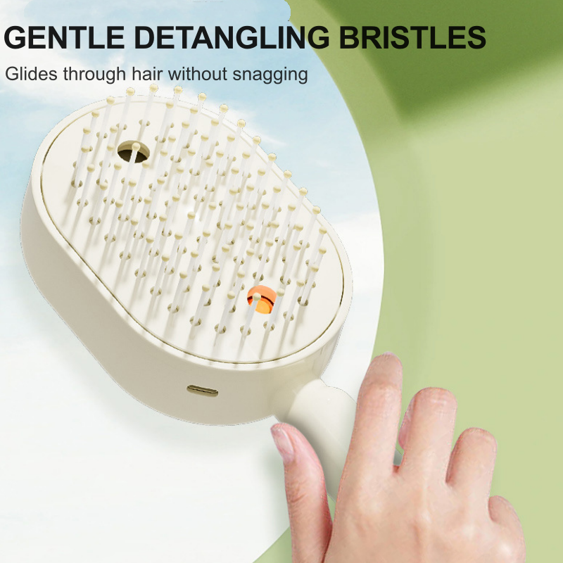 ⏳LAST DAY SALE 50% OFF🎉💕Electric Spray Air Cushion Massage Comb 💨| Detangle, Moisturize💧 & Red Light Therapy