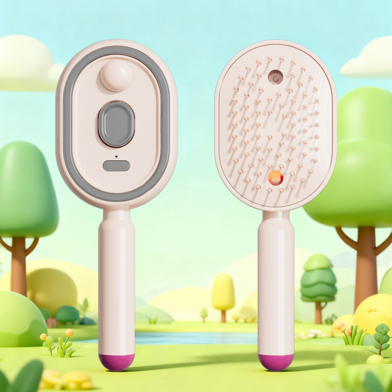 ⏳LAST DAY SALE 50% OFF🎉💕Electric Spray Air Cushion Massage Comb 💨| Detangle, Moisturize💧 & Red Light Therapy